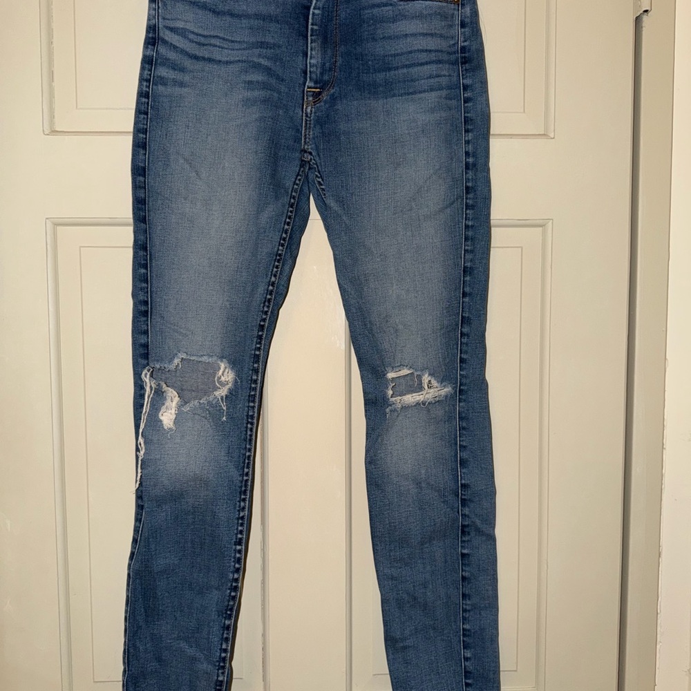 7 For All Mankind High Rise Distressed Jeans
